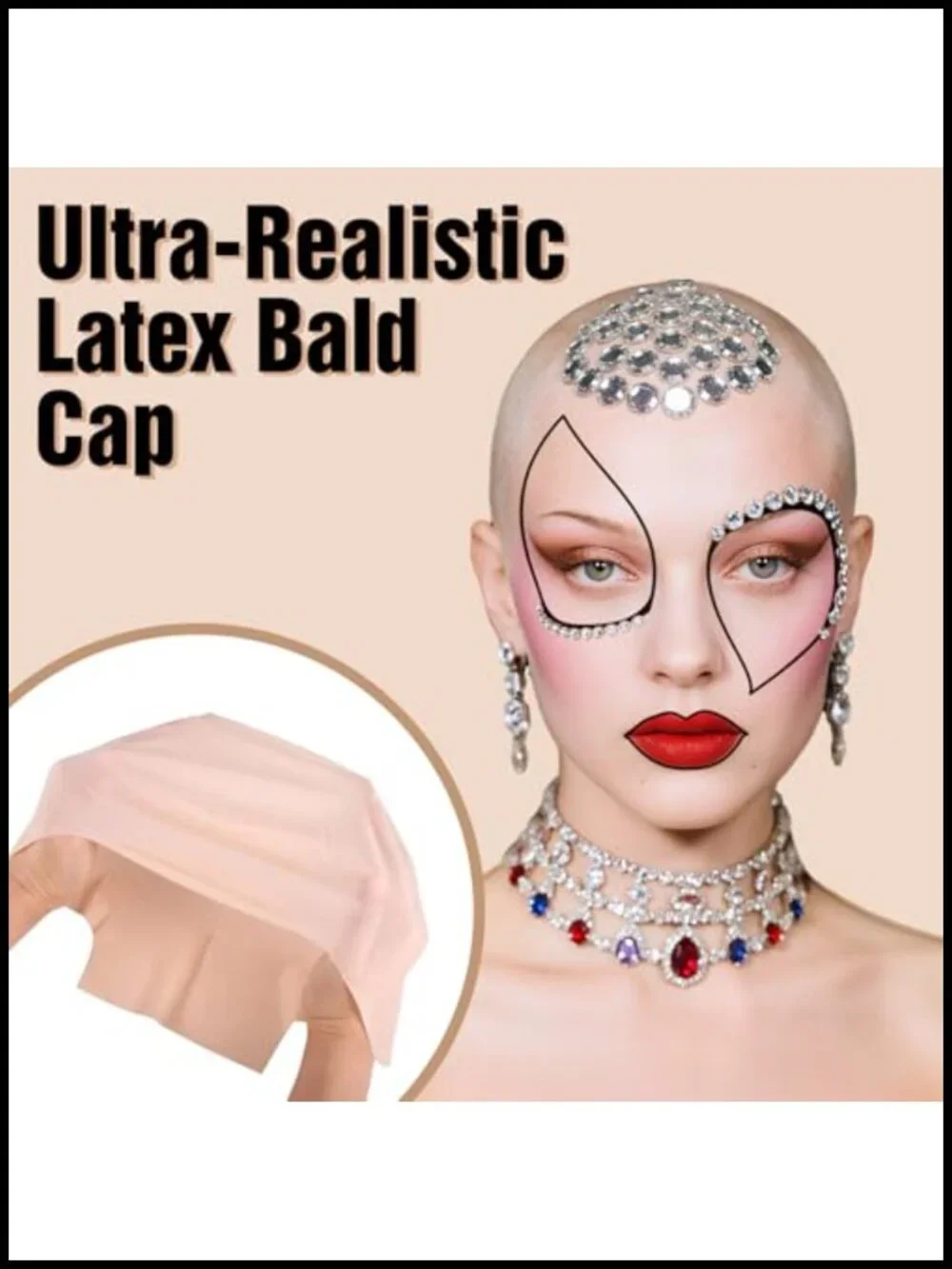 Halloween Bald Cap Makeup Kit Cosplay SFX Set Latex